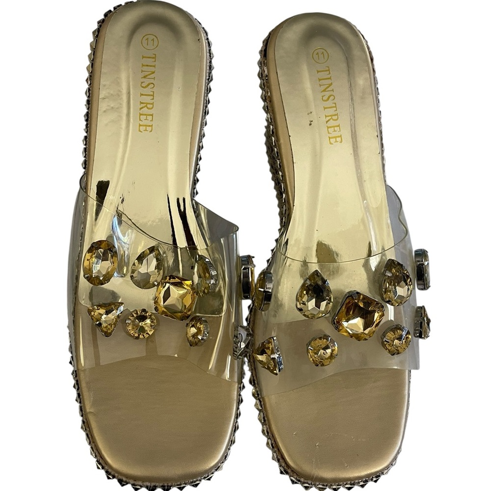 Tinstree Gold Crystal Women's Sandals